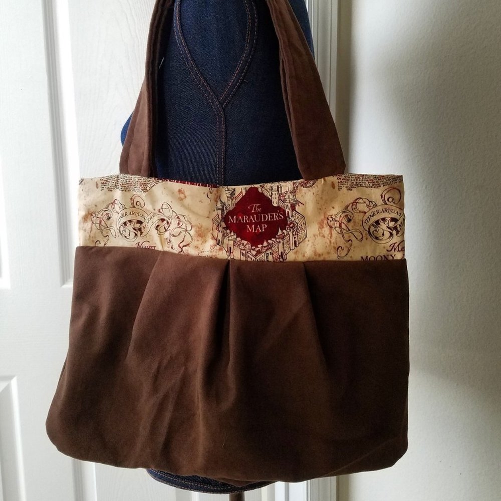OOAK NEW Marauder's Map Brown Hand Sewn Purse
